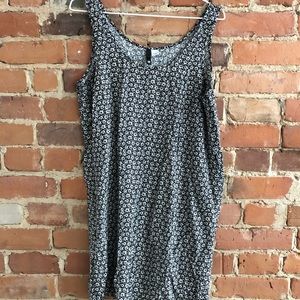 Black and white floral mini dress